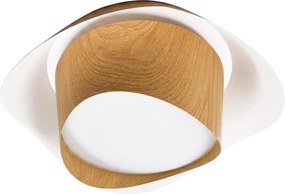 Toolight Toolight, APP1930-C, LED stropné svietidlo organického tvaru, 37 × 37,5 cm, 20 W, 4000 K, biela / dekor dreva, OSW-63003