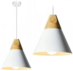 Toolight Scandi C, stropné svietidlo 1xE27 SCANDI C WHITE APP061-1CP, biela-hnedá, OSW-00106