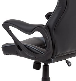 BONTEC Herné stoličky, hojdací mechanizmus, čierna ekokoža, KA-G406 GREY Farba: Čierna