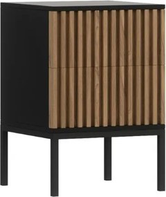 AKCIA Nočný stolík MEORATI 40x40cm, čierna/dub artisan II. akosť