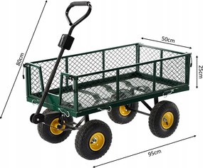 CH Zelený záhradný vozík s odnímateľnými bočnicami Loca M