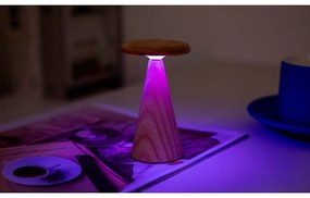 LED stolová lampa v prírodnej farbe s dreveným tienidlom (výška 14 cm) Sylva – Gingko