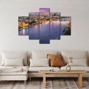 Obraz nočného mesta Bratislavy s riekou (150x105 cm)