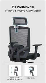 Kancelárska ergonomická stolička Neoseat BRENDA — čierna, nosnosť 150 kg