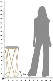 Odkladací stolík v čierno-zlatej farbe Mauro Ferretti Glam Simple, výška 75 cm