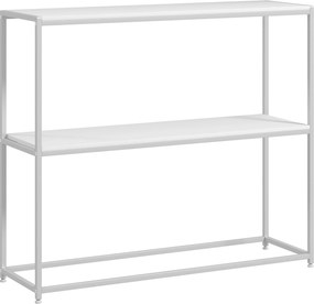 HOMCOM Konzolový stolík do predsiene s otvorenou policou a oceľovým rámom proti prevrhnutiu 100x30x87 cm Biely | Aosom
