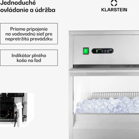 Klarstein Powericer XXXL, výrobník ľadu, priemyselné zariadenie na výrobu kociek ľadu, 260 W