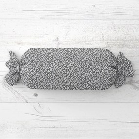 Biante Vankúš valec bonbon Sandra SA-258 Ornamenty na tmavo sivom 15x80 cm