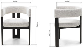 Jídelní židle HAILEY z masivu světle béžová/tmavě hnědá