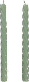 TWISTED Sada lesklých sviečok 2 ks 25,5 cm - mätová