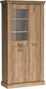 Vysoká vitrína do obývačky Antica A-10 198 cm kraft zlatý