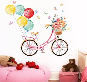 Samolepka na stenu "Bicykel s balónmi" 86x100 cm
