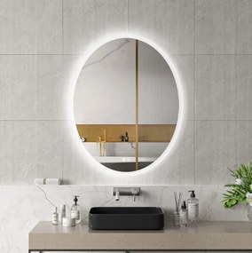 Erga Paola, oválne LED zrkadlo 80x100cm, 2645 lm, 3 farby svetla, predné a zadné osvetlenie, ERG-V01-302-1080-00