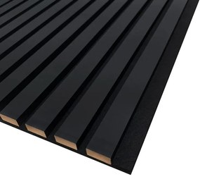 TRENDIE 3D Drevené lamely na stenu 275x30 cm - ČIERNE