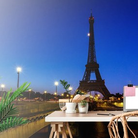Samolepiaca fototapeta Eiffelova veža v noci - 375x250