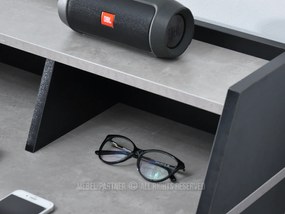 PC stolík Aspart (betón + čierna). Akcia -34%. Vlastná spoľahlivá doprava až k Vám domov. 1109724