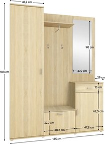 Predsieň Precua (dub sonoma). Vlastná spoľahlivá doprava až k Vám domov. 794064