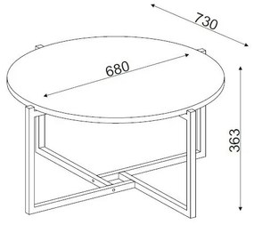 Dizajnový konferenčný stolík Palti 68 cm vzor orech