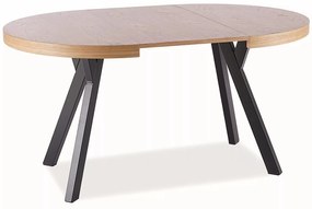 Rozkladací dyhovaný jedálenský stôl Domingo 100/250 cm dub/čierny