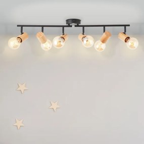 Brilliant - Bodové svietidlo KERRY 6xE27/40W/230V čierna/bambus