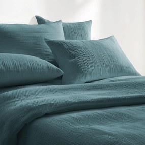 Goldea mušelínové posteľné obliečky – petrolejové 140 x 200 a 70 x 90 cm