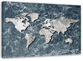Gario Obraz na plátne Mapa sveta na mramore Rozmery: 90 x 60 cm
