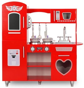 Detská kuchynka, MDF 84x31x89 cm, červená