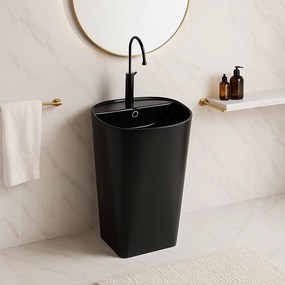 BPS-koupelny Voľne stojace keramické umývadlo HYD-CO-BL-490 49x38 cm, čierne