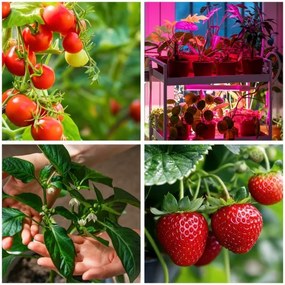 LED Stmievateľná stojacia lampa na pestovanie rastlín VITARO 4xLED/7,5W/230V čierna