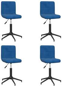 Otočné jedálenské stoličky 4 ks modré zamatové 3087671
