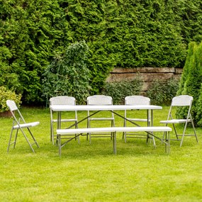 Cateringový skladací set Vivas 1+2L 180x70 cm - sivá / biela