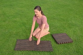 Bestway Penová podložka k záhradnému bazénu Imitácia dreva 12 ks 50x50cm 58712