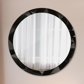 Okrúhle dekoračné zrkadlo s motívom Abstraktný čierny fi 100 cm