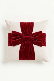 Obliečka na vankúš CHRISTMAS BOW biela 45x45 cm