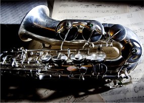 Sklenený obraz - Saxofón (70x50 cm)