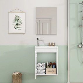 Nástenná skrinka s umývadlom Houseland Elara 40 cm biela