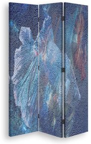 Ozdobný paraván, Tajná modrá - 110x170 cm, trojdielny, klasický paraván