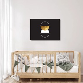 Sklenený obraz - Abstrakcia zlatá a čierna N⁰2 (70x50 cm)