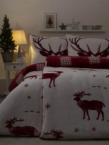 Predĺžené obliečky mikroplyš Exclusive – Scandi červené