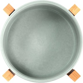 Keramická miska na bambusovém stojanu pro psy a kočky CATI šedá