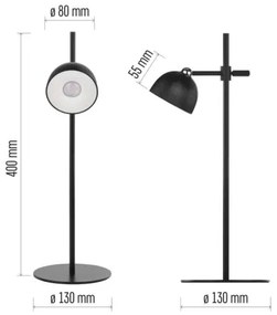 LED Stmievateľná nabíjacia stolná lampa magnetická 4v1 LED/4,2W/3,7V 4000K čierna