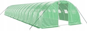 vidaXL Skleník s oceľovým rámom, zelený, 64 m², 16x4x2 m