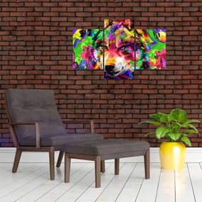 Obraz - Vlk s graffiti (90x60 cm)
