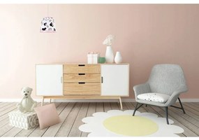 Detské závesné svietidlo Minnie, 1x textilné tienidlo so vzorom, s