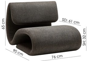 Tmavosivé kreslo DAN-FORM Denmark Dubna