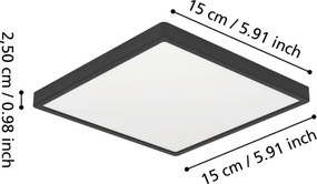 Eglo 901328 - LED kúpeľňové stropné svietidlo FUEVA LED/7W/230V 15x15 cm IP44 čierna