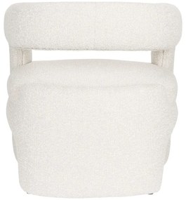 Biele kreslo z textílie buklé Nova – White Label