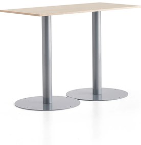 Barový stôl ALVA, 1400x700x1000 mm, strieborná, breza