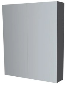 Mereo, Mereo Kúpeľňová zrkadlová skrinka 80 cm, galerka, 2 x dvierka, Multidecor, Šedá diamant, MER-CN798G82SEDD