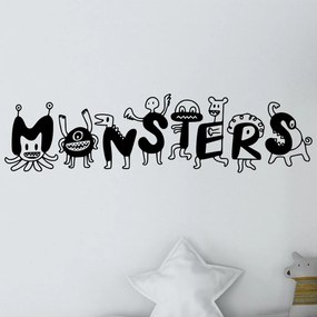 Veselá Stena Samolepka Monsters Farba: černá, Veľkosť: 40 x 11 cm